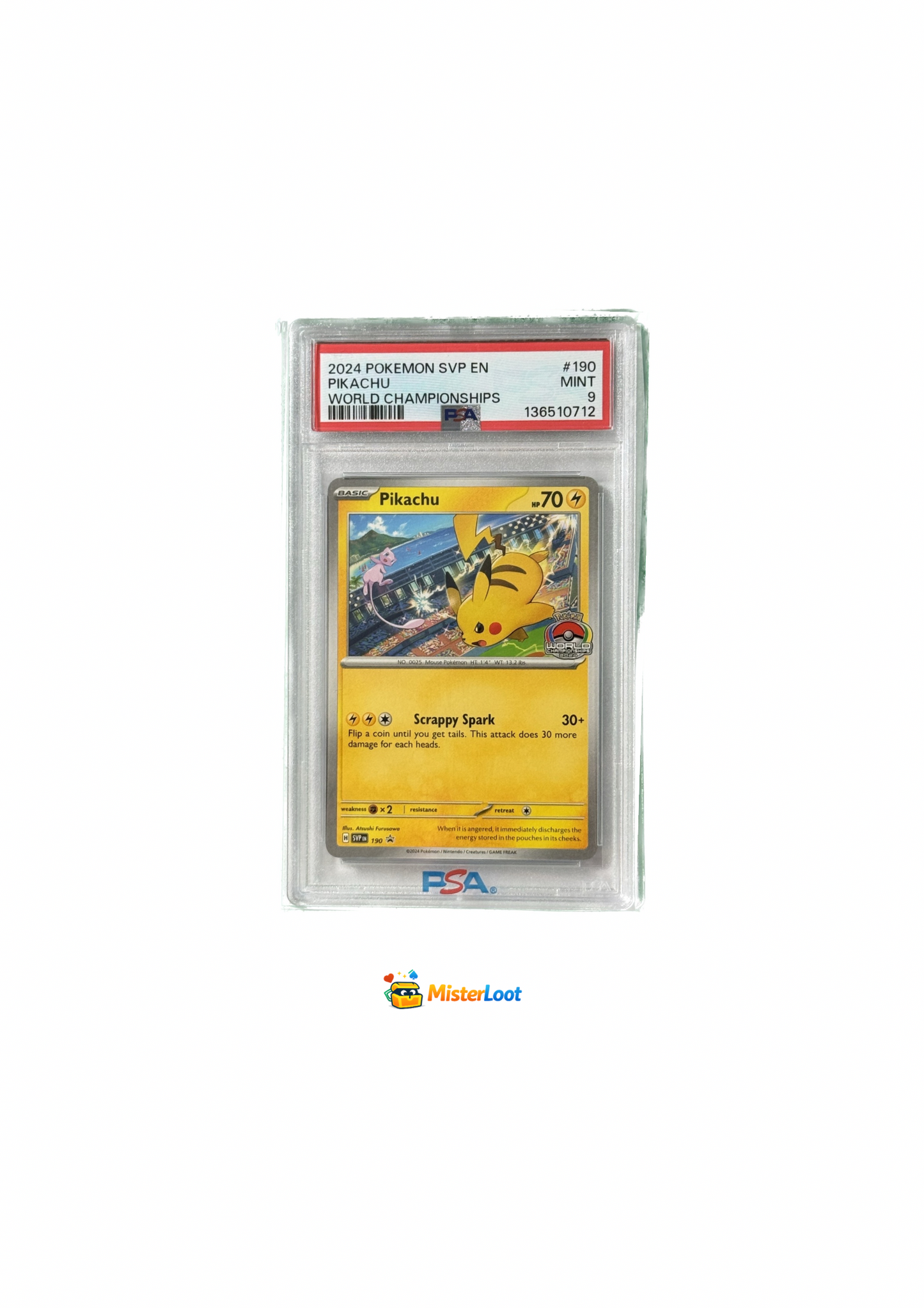 2024 PIKACHU WORLD CHAMPIONSHIPS POKEMON GER SVP DE-SV BLACK STAR PRM 2024 190 PSA 9